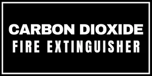 Carbon Dioxide fire extinguisher label