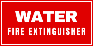 Water fire extinguisher label