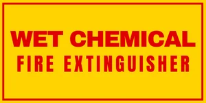 Wet Chemical fire extinguisher label